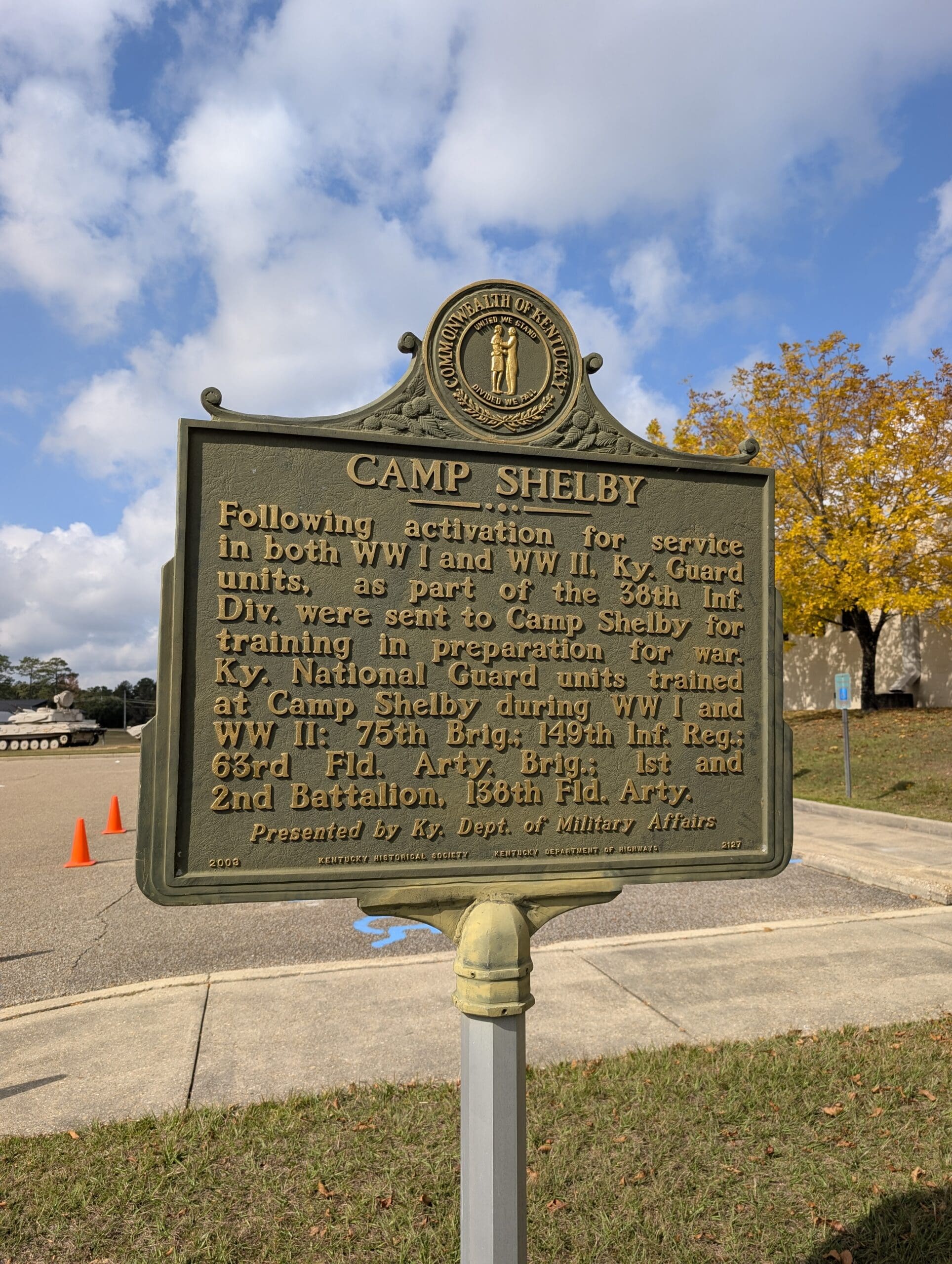 Camp Shelby Historical Marker